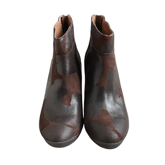 Donald J. Pliner Chez Vintage  Brown Suede Leather Wedge Ankle Boots Women’s 8 - Picture 3 of 8